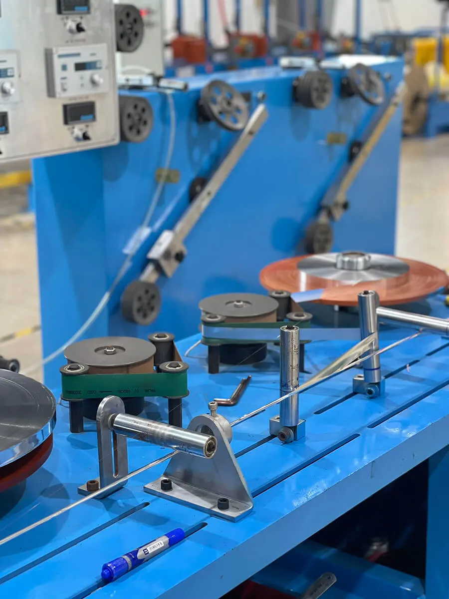 Copper foil winding machine on a Kestner production line